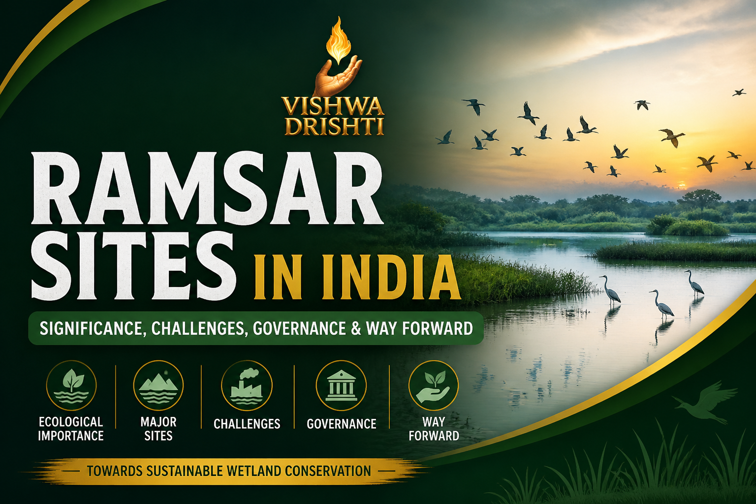 Ramsar Sites in India: Ecological Significance, Challenges & Way Forward